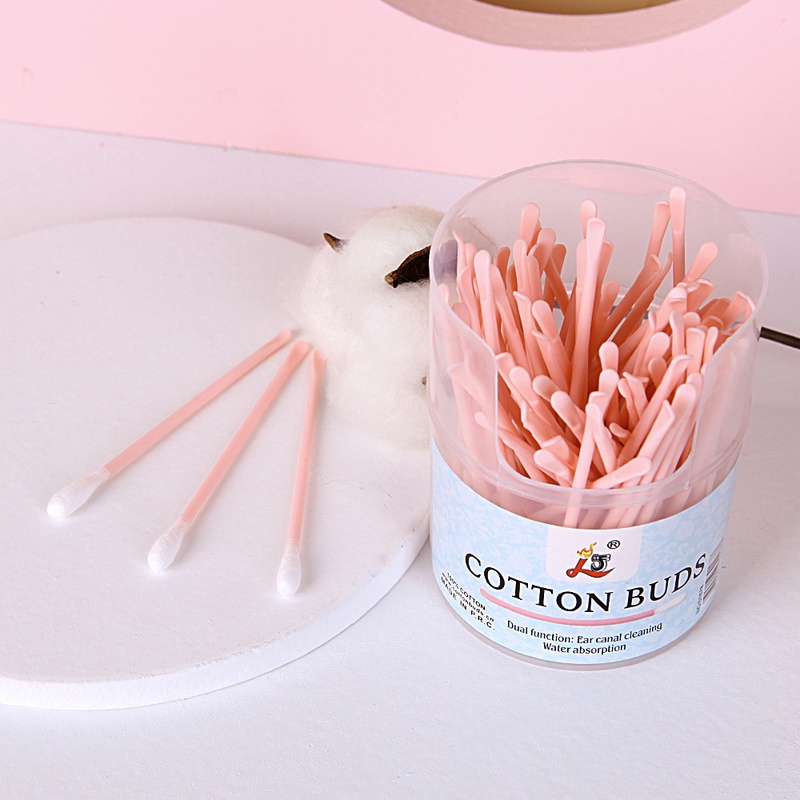 100 Cái / Hộp Bông Tai Bằng Nhựa Cho Bé Thìa Bông Tăm Bông Làm Sạch Giấy Thấm