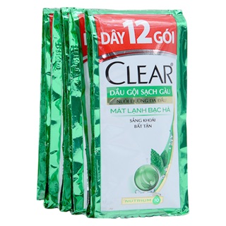 Dầu gội clear bạc hà dây 12 gói