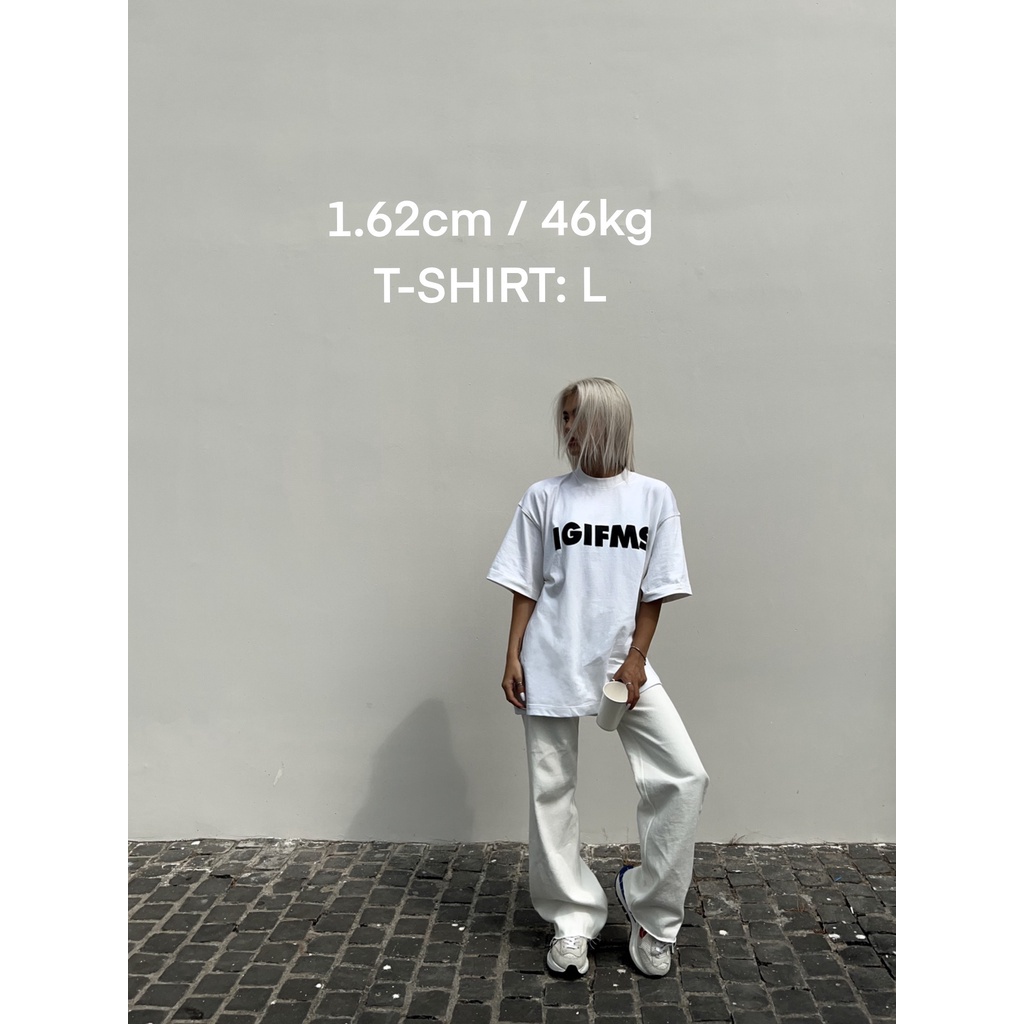 Stressmama Áo thun IGIFMS T-Shirt màu trắng chất liệu Cotton vải dày 250 GSM thoáng mát in lụa thủ công Local Brand