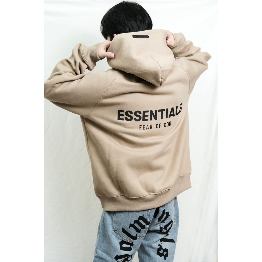 Áo hoodie FEAR OF GOD ESSENTIALS SS21 dài tay unisex TLS oversize thời trang nam nữ chất liệu nỉ bông form rộng