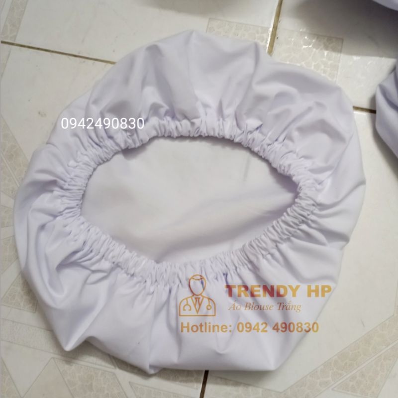 Mũ công nghệ vải - Mũ vải blu công nghệ trùm đầu, mũ công nhân trùm đầu, mũ vải bếp, nhân viên