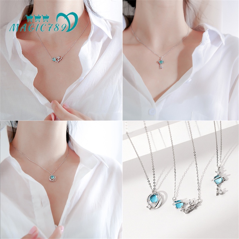 Vòng cổ PAPAOZHU mặt hình trăng sao đính đá thời trang cho nữ