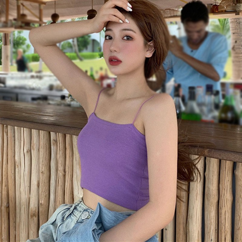 Áo Hai Dây Màu Trơn Form Ôm Quyến Rũ