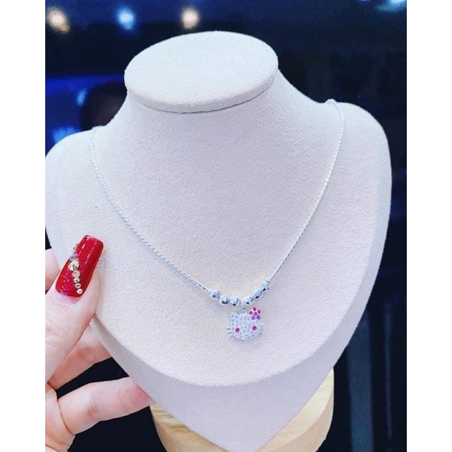 Dây chuyền bạc ta mặt mèo hello kitty cho trẻ em-PHỤ KIỆN DHA TRANG SỨC BẠC UY TÍN