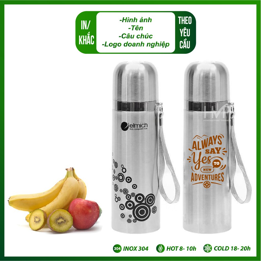 - Bình giữ nhiệt Elmich 5458 in/khắc hình ảnh, tên, câu chúc theo yêu cầu _ inox 304 _ 500ml