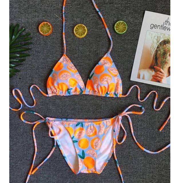 Đồ bơi bikini thun lạnh hình trái cam siêu đẹp