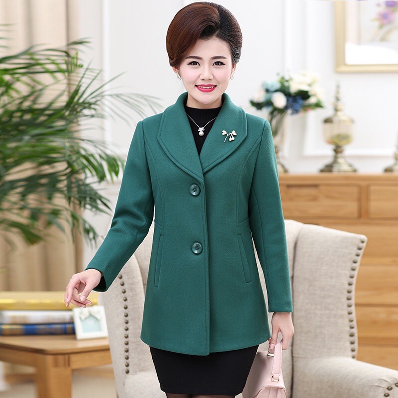 Áo khoác dạ trung niên nữ cao cấp thiết kế sang trọng, màu sắc quý phái NV0477