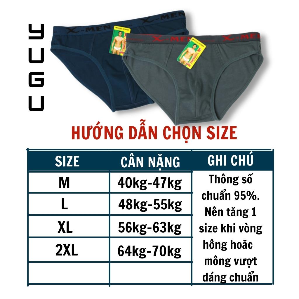 Quần sịp nam cotton 4 chiều JKV4509 - YUGU - Đồ lót nam thông thoáng 40kg-70kg hàng công ty Việt nam, 1 chiếc, che tên