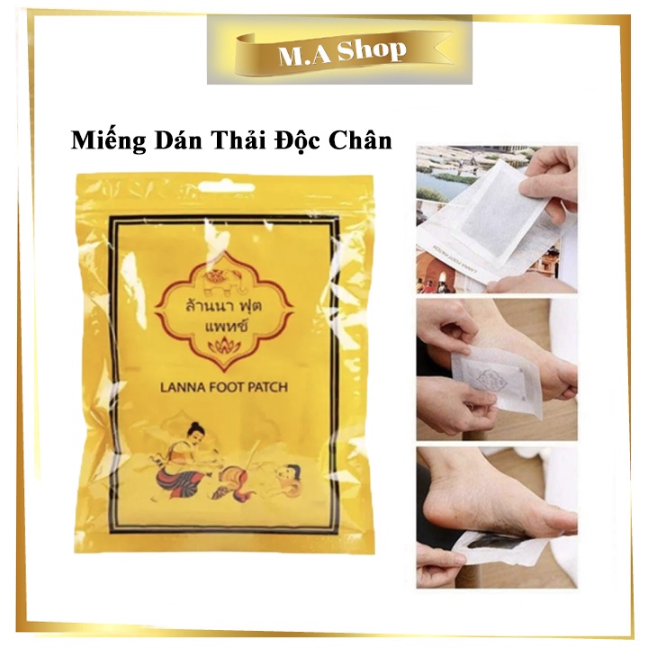 Gói 10 miếng dán thải độc chân Lanna Thái Lan