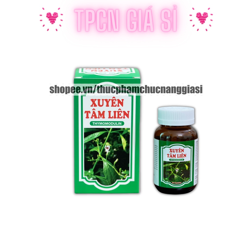 Viên uống Xuyên tâm liên bổ sung vitamin c, tía tô, húng chanh, thymomodulin, giảm ho - Chai 30 viên