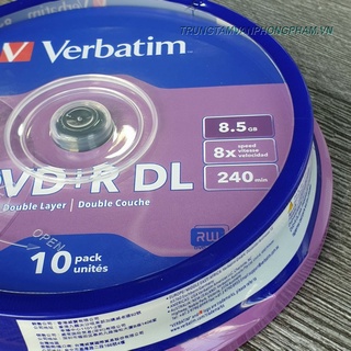 Đĩa trắng dvd+r dl verbatim 8.5gb q lốc 10 cái