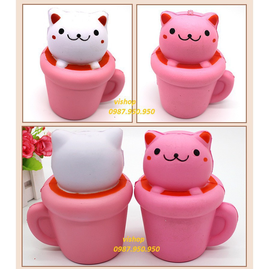 SquiShy cốc thỏ mặt bự
