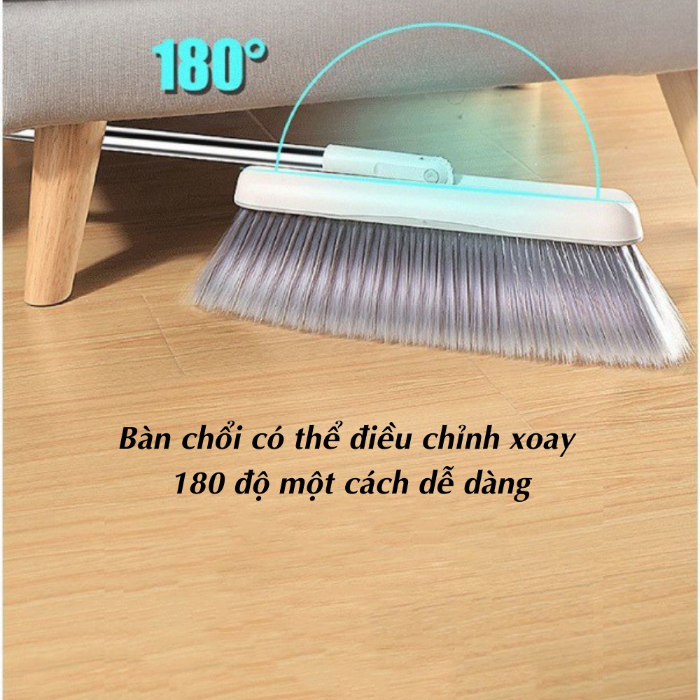 Chổi Quét Nhà, Chổi Nhựa Kèm Hót Rác Gấp Gọn, Xoay 180 Độ Tiện Dụng TIME HOME