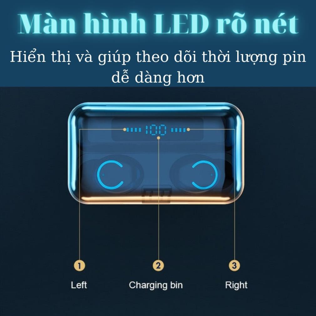 🔥[Chính hãng] 🔥Tai Nghe Bluetooth Mini Nhét Tai F9 PRO - Phiên Bản 2021 - Nghe Cực Đã - Sạc Dự Phòng Cho Điện Thoại🔥 | BigBuy360 - bigbuy360.vn