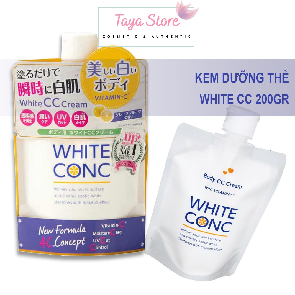 Kem dưỡng trắng White Body ConC Cream 200gr dưỡng thể trắng da
