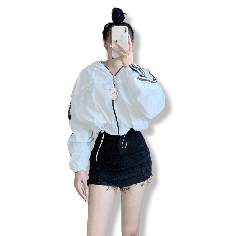 [ HÌNH THẬT SẢN PHẨM ] Áo Khoac Dù Nhẹ Nữ Form Lỡ Dây Rút Eo - NGỌC HÂN FASHION