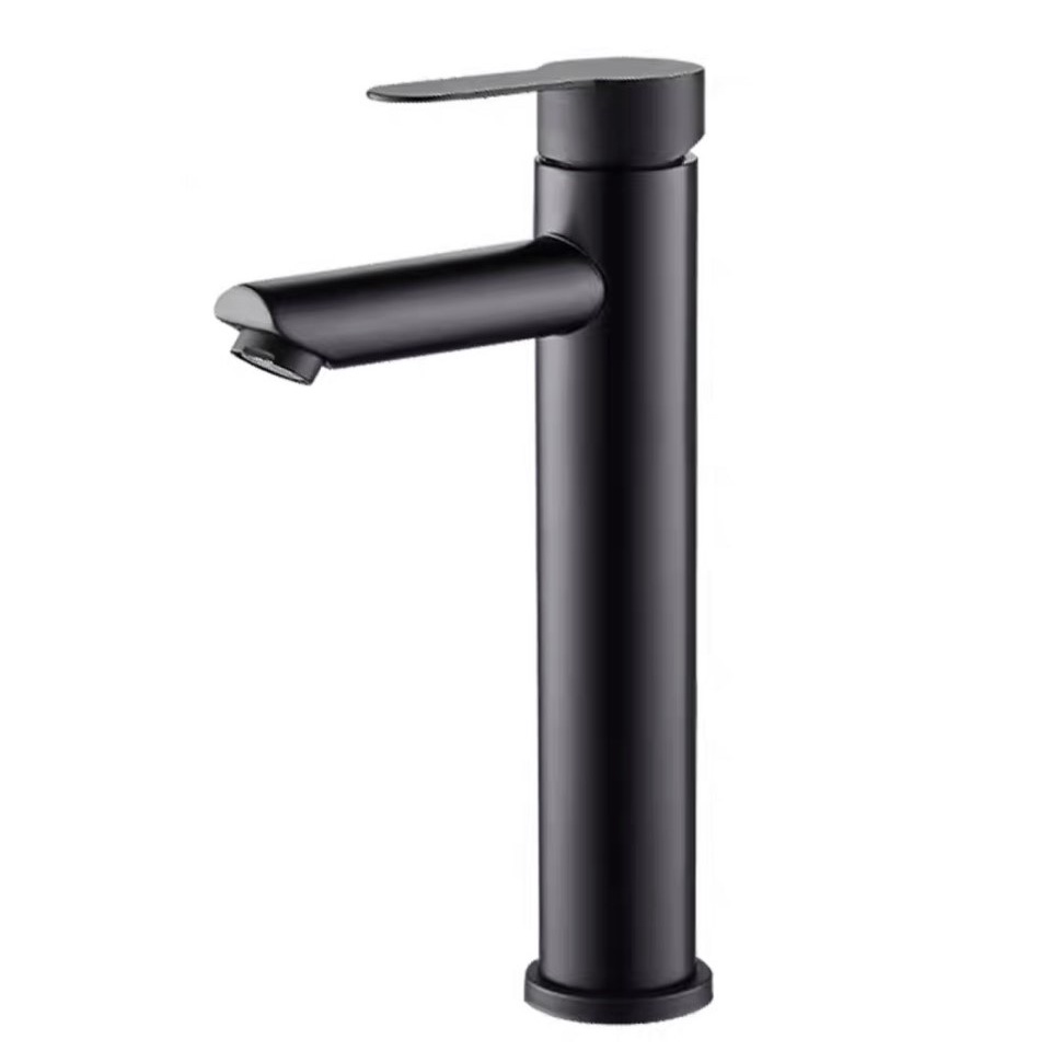 VÒI LAVABO NÓNG LẠNH TRÒN ĐEN 30CM