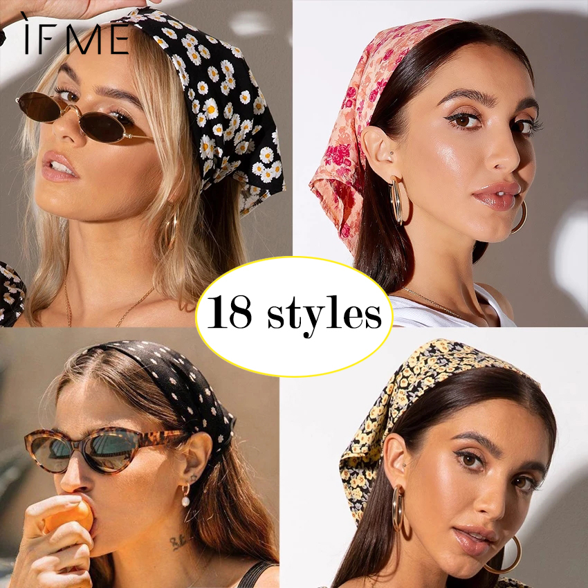 IF ME Khăn đội đầu in hoa thời trang cho nữ