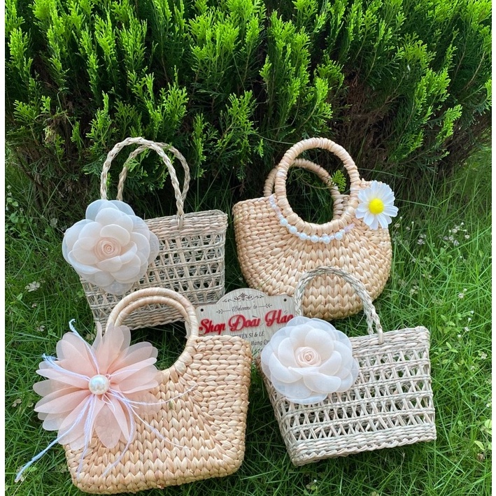 Túi xách Cói Đi Biển, Làn Cói Thời Trang Đa Dạng Mẫu Mã, Phụ kiện Chụp Ảnh Ao Dài, Giỏ Cắm Hoa TMA350