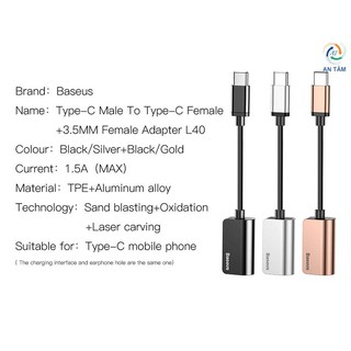 Cáp chuyển Type-C sang Audio 3.5mm + Type-C - Hiệu Baseus L40