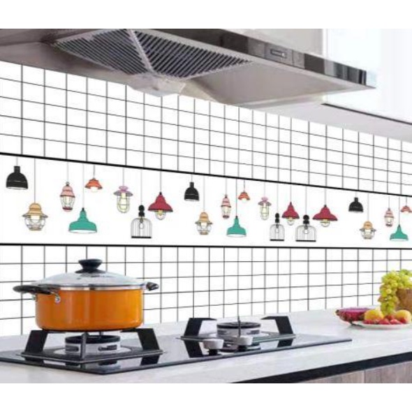 Decal dán bếp tráng nhôm cách nhiệt - Bóng đèn hiện đại
