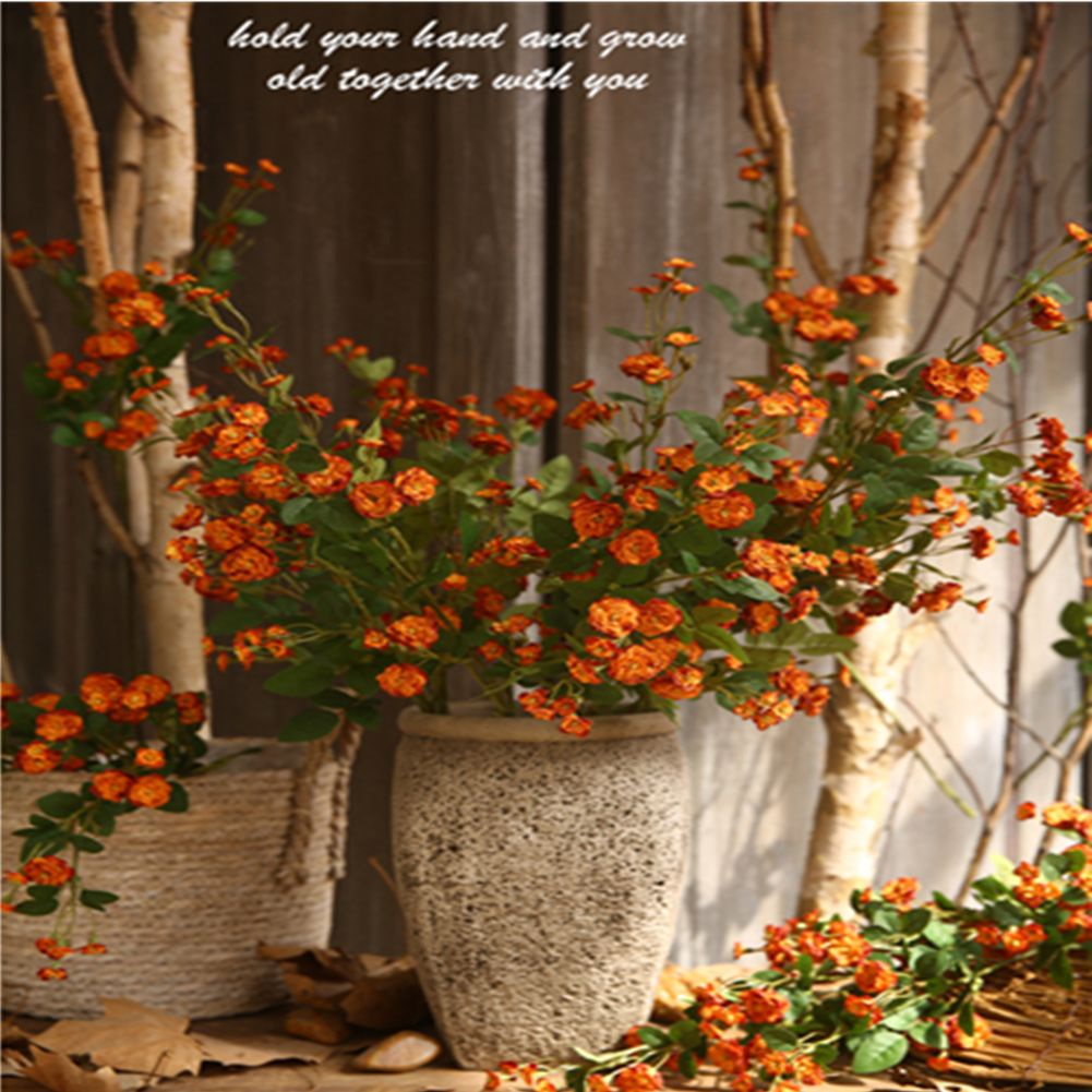 CONOPERY Nhành hoa hồng giả bằng lụa nhiều màu dùng trang trí tiệc cưới/ nhà cửa diy