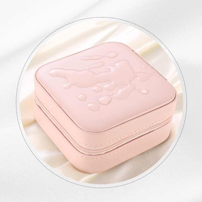 Flgo Hộp Đựng Trang Sức Bằng Da Có Khóa Kéo Tiện Dụng