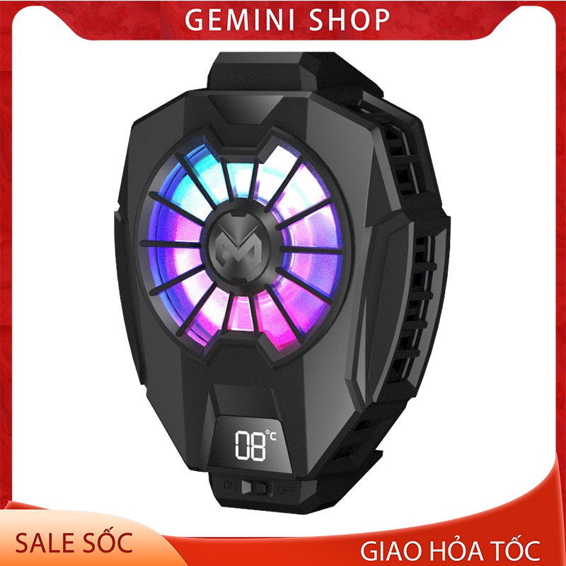 Quạt tản nhiệt Gaming MEMO DL05 thế hệ 5 cho điện thoại sò lạnh tích hợp màn hình led công tắc tắt bật GEMINI SHOP