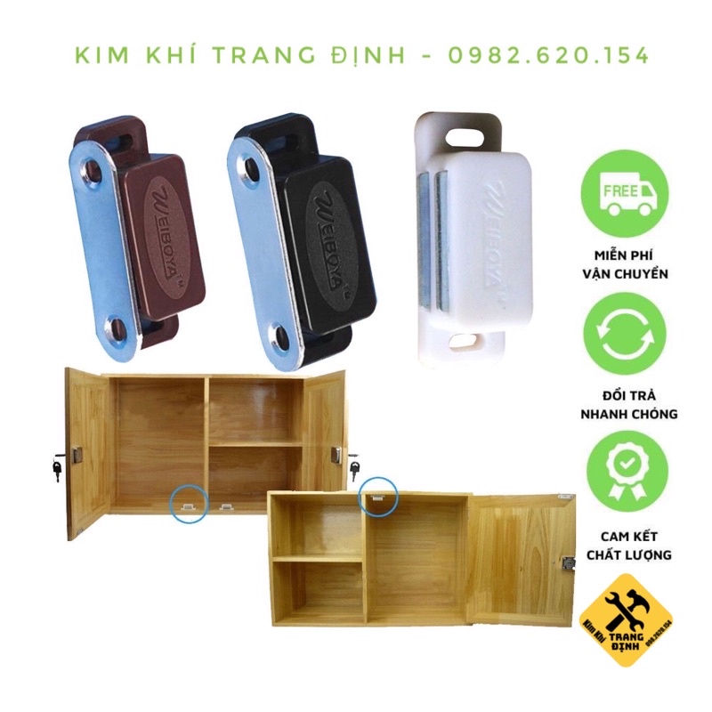 Hít trạn lắp cánh tủ bếp màu trắng - 1 cái