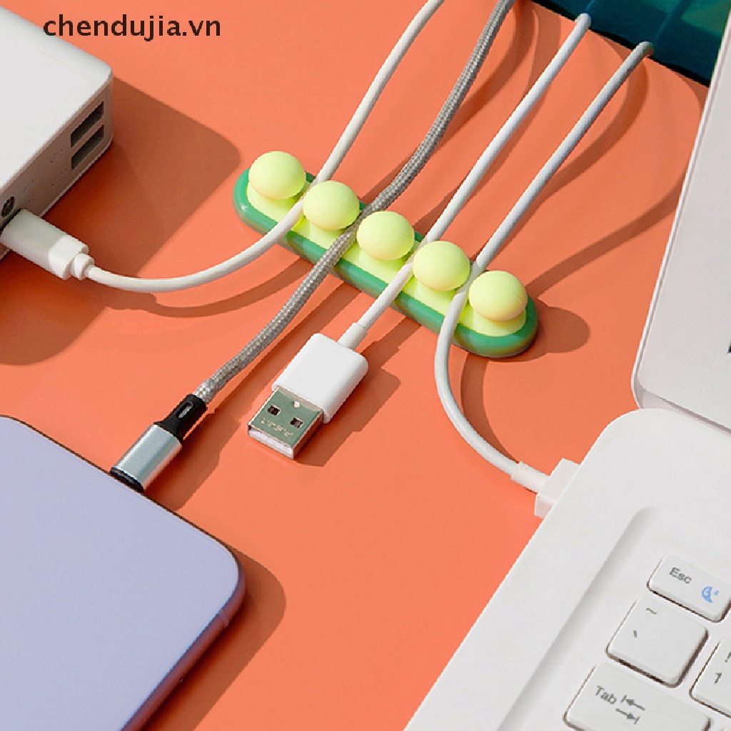Dụng Cụ Quấn Dây Cáp USB Bằng Silicon Sắp Xếp Gọn Gàng Cho Điện Thoại / Máy Tính Bàn Làm Việc