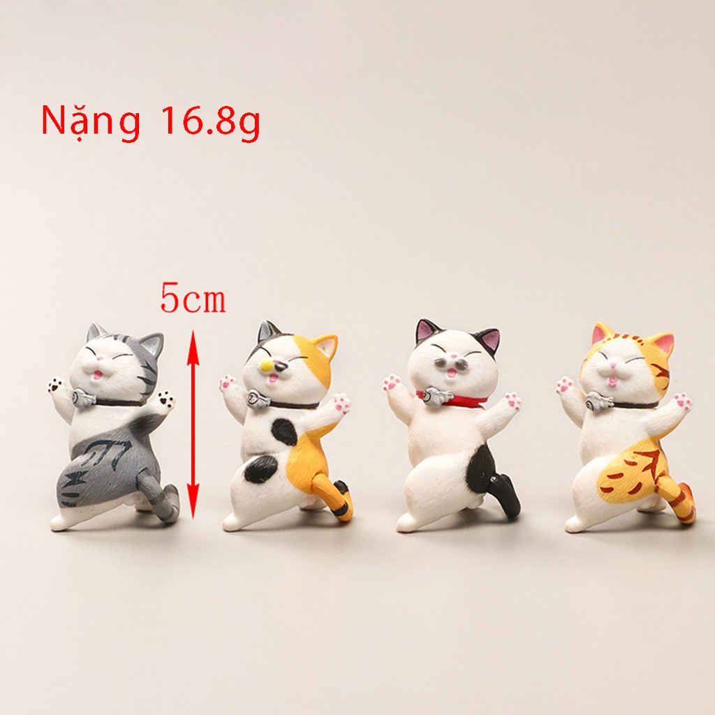 Set Mô Hình Đồ Choi Mèo Khiêng Hòm Mèo Xoay Lưng Đặt Tiểu Cảnh Trang Trí Nhà Cửa