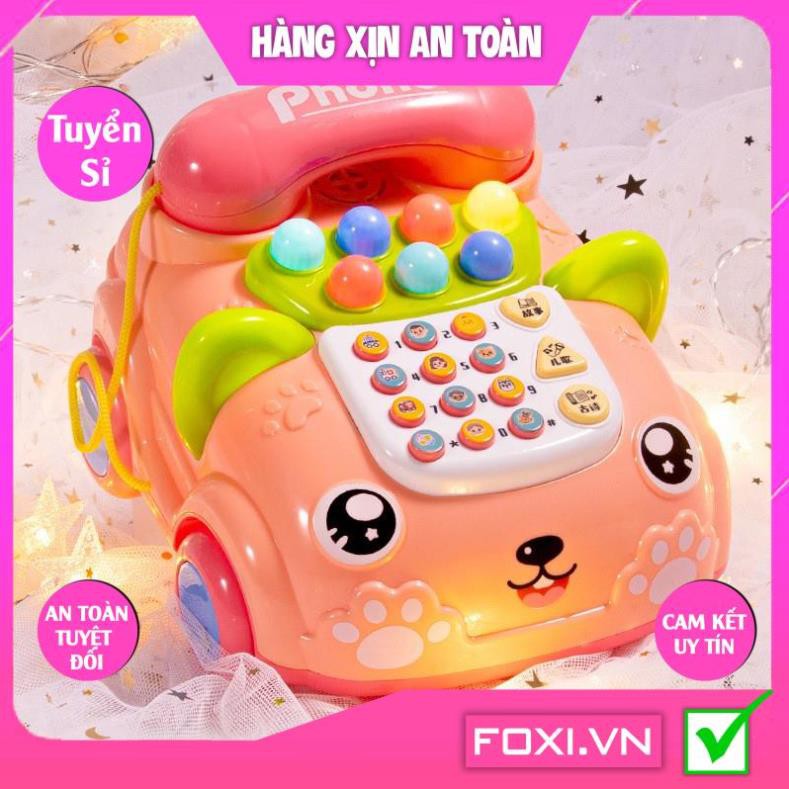 Điện Thoại Để Bàn Hình Xe Hơi Đồ Chơi Foxi Có Nhạc Và Đèn Cho Em Bé-Giúp bé phát triển toàn diện-cảm thụ âm nhạc sớm