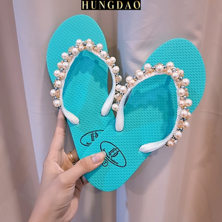 Dép kẹp đính đá, dép xỏ ngón đính thủ công đá sang chảnh HD