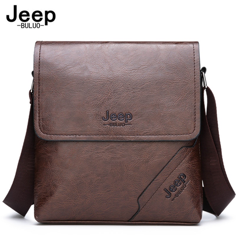 JEEP BULUO Túi đeo chéo vai bằng da PU thời trang sành điệu cho nam