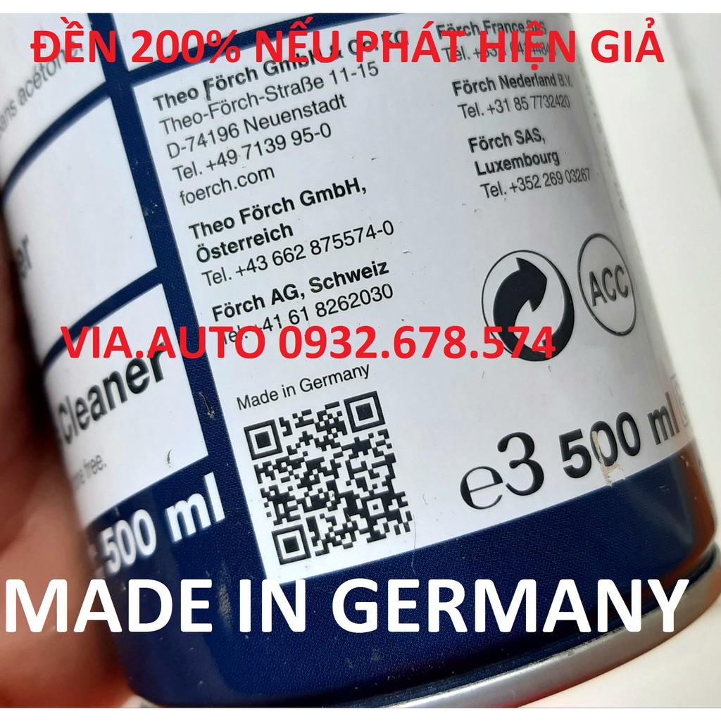 Tẩy Rửa , Vệ Sinh Bố Thắng , Phanh FORCH R511 MADE IN GERMANY
