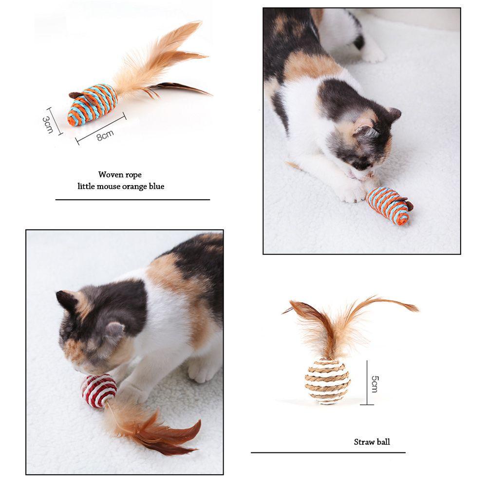 Set 7 Đồ Chơi Lông Vũ Mini Có Chuông Cho Mèo Cưng