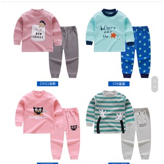 Quần áo trẻ em, bộ quần áo trẻ em, hàng thu đông dài tay cho bé gái 100% cotton