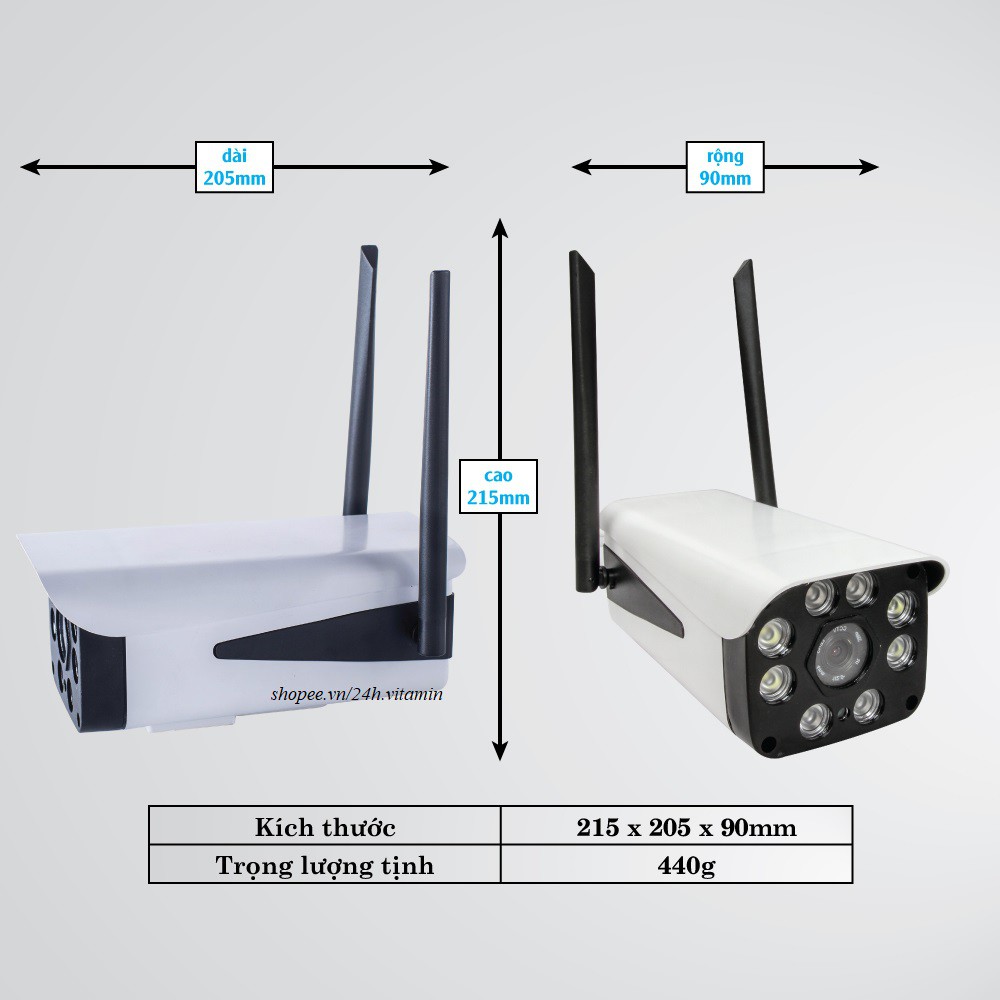 Camera wifi ngoài trời FullHD- 1080P, chống nước chống trộm, đàm thoại 2 chiều,xem đêm có màu | BigBuy360 - bigbuy360.vn