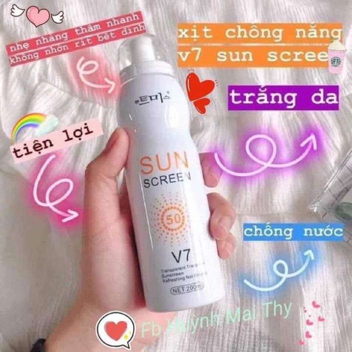 Xịt Chống Nắng, Xịt Nâng Tone Che Khuyết Điểm Sunscreen V7 Magic Flower 238ml Hàn Quốc Chính Hãng