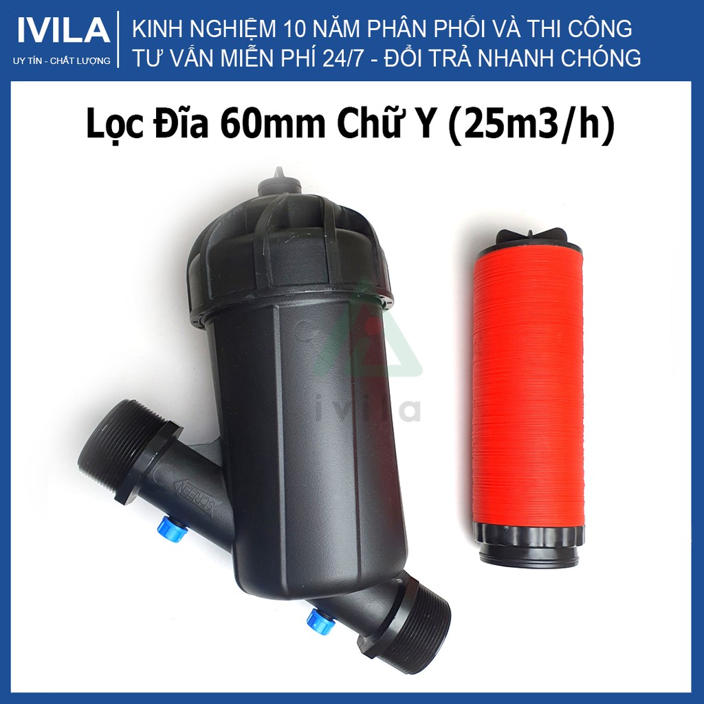 Bộ Lọc Đĩa chữ Y phi 27 / 34 / 42 / 48 / 60 - Bộ lọc cặn, rác dùng cho hệ thống tưới nhỏ giọt, tưới phun sương, phun mưa