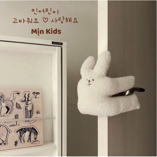 Tay cầm cửa chống kẹp tay trẻ em MỊN KIDS, tay cầm chống ca đập cn toàn dễ thương hinh gấu Hàn Quốc
