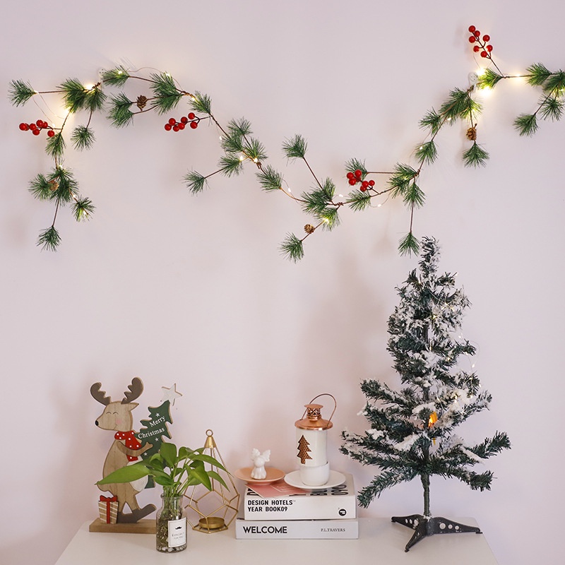 Dây đèn 20 bóng dài 2m hình quả cherry trang trí cây thông noel dịp giáng sinh