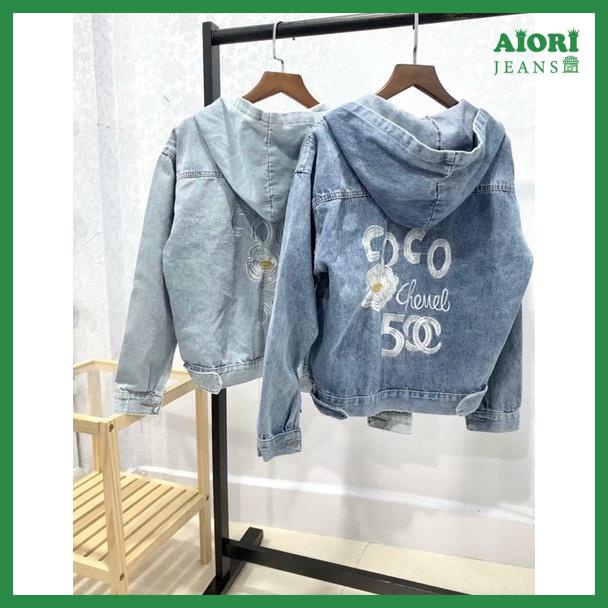 [ Ảnh Chụp Thật] Áo Khoác Nữ Jeans - Áo Khoác Jeans Cao Cấp Có Nón Form Rộng Freesize Mẫu Thiết Kế Mới Đẹp