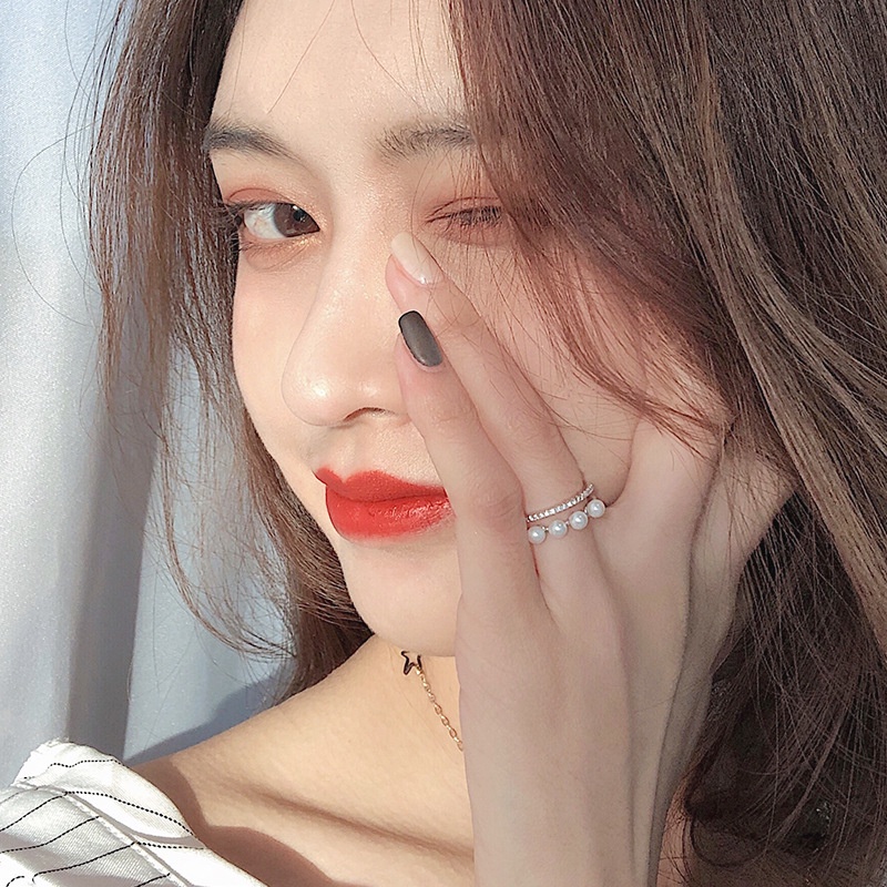 Nhẫn Đeo Ngón Tay Hai Lớp Đính Nơ Thời Trang Dễ Thương Cho Nữ