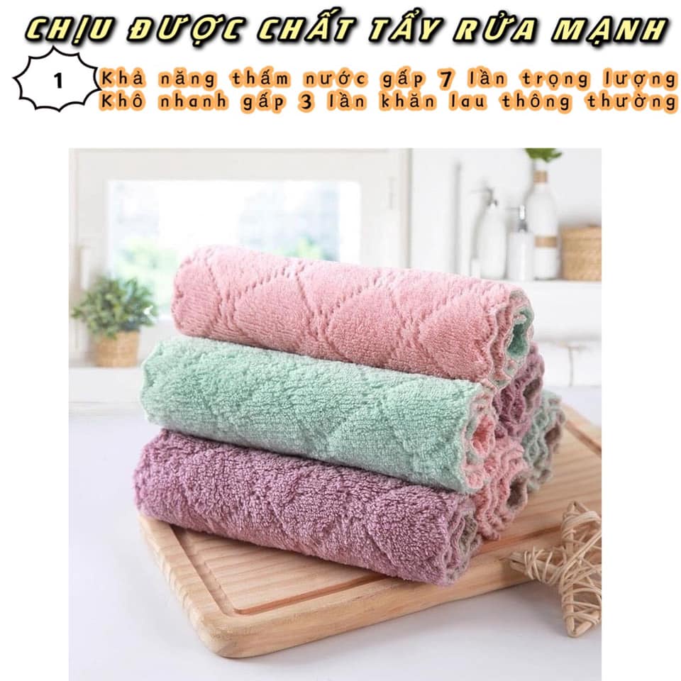 Khăn Bông Lau Bếp, Lau Tay, Lau Chén Bát - Khăn Vệ Sinh Đa Năng 2 Mặt Siêu Thấm Hút - SHOPFORGIRL | BigBuy360 - bigbuy360.vn