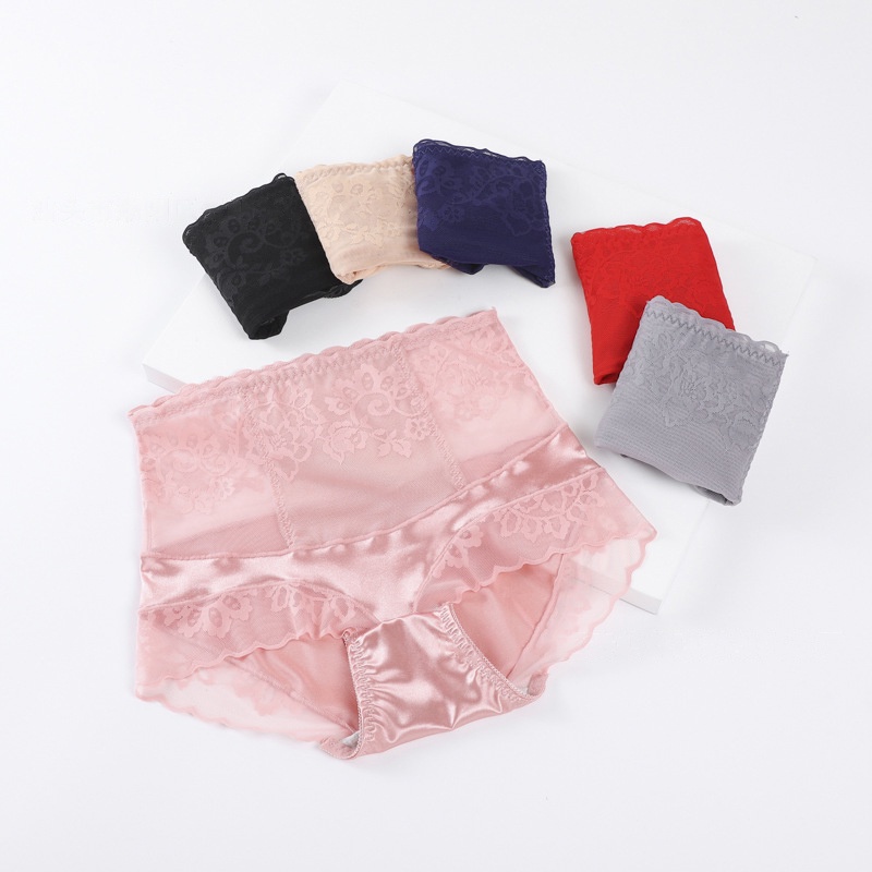 Quần lót AOWEINISI vải ren lưng cao nâng mông quyến rũ thời trang dành cho nữ