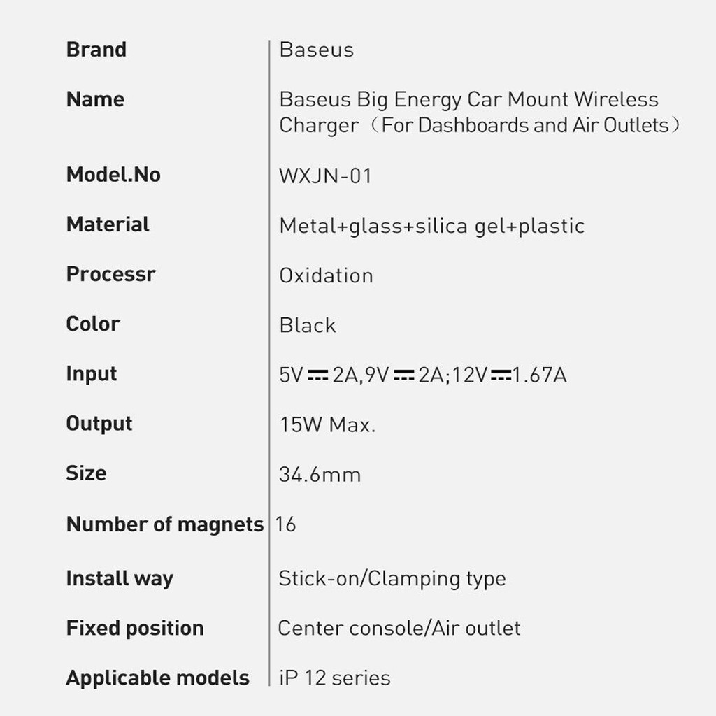 Đế giữ điện thoại Baseus Big Energy Car Mount Wireless Charge tích hợp nam châm và sạc không dây 15W r trên oto