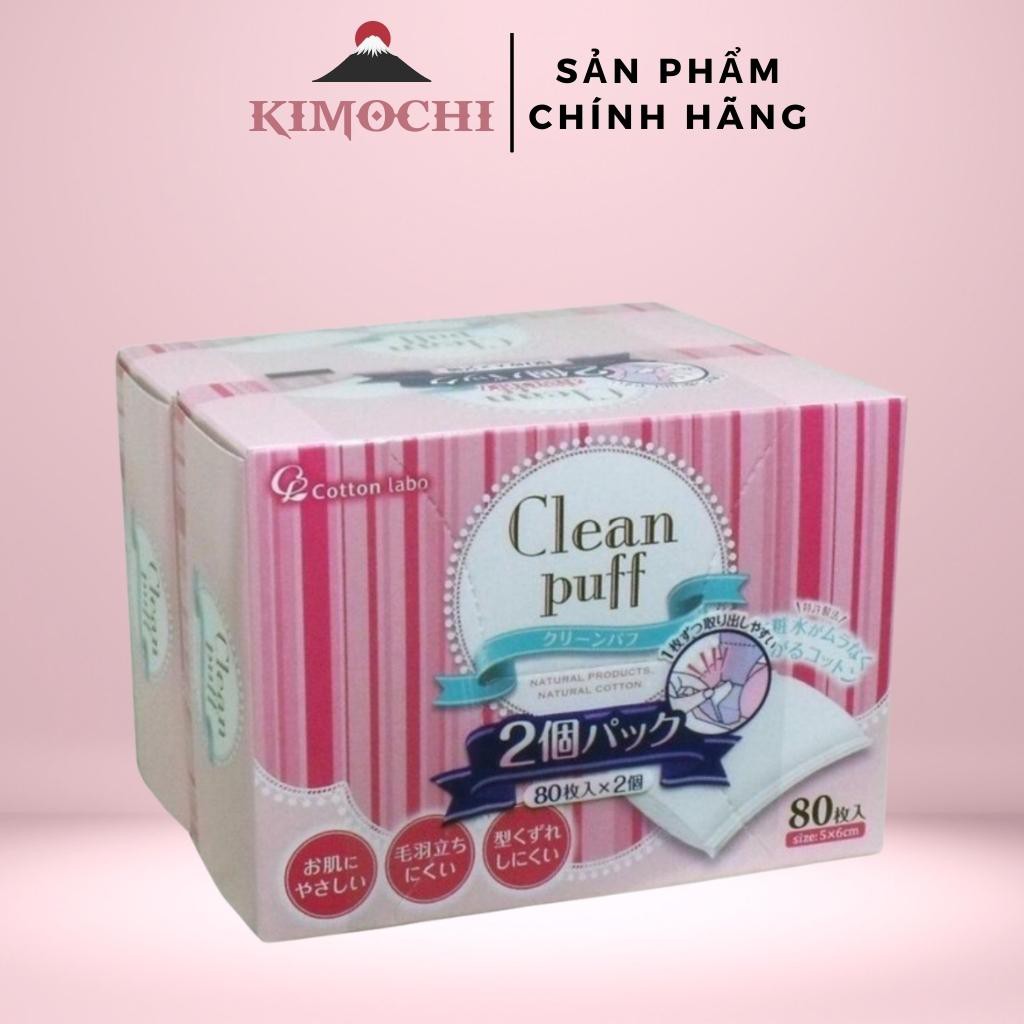 BÔNG TẨY TRANG Clean Puff Nhật Bản (Hộp 80 miếng)