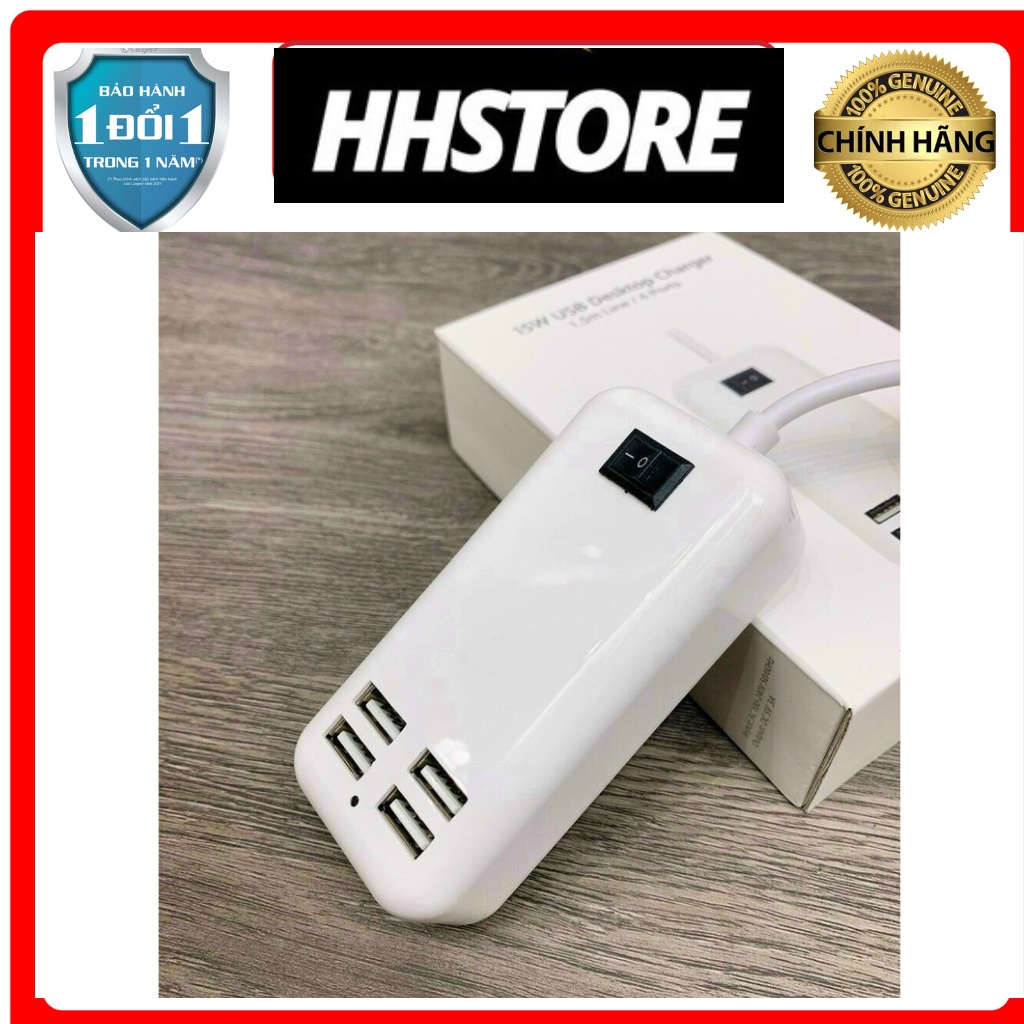 Ổ điện đa năng thông minh 4 cổng sạc usb 15w, 2,4A - sạc điện thoại-máy tính bảng