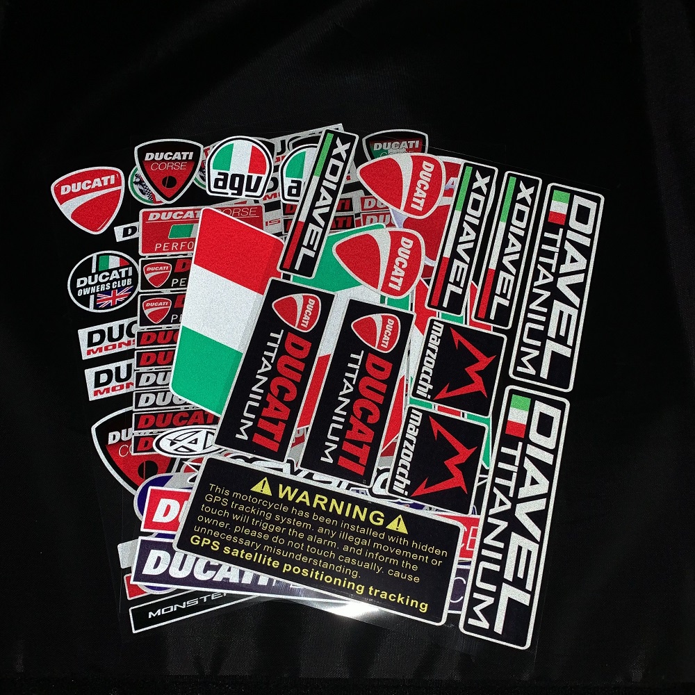 Decal Logo Ducati Phản Quang Trang Trí Mũ Bảo Hiểm